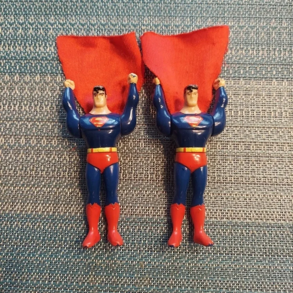 1997 DC COMICS FOR BURGER KING MEALS SET OF 2! SUPERMAN ACTION FIGURES